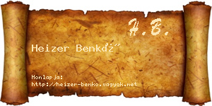 Heizer Benkő névjegykártya